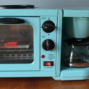 Turquoise 3-in-1 Breakfast Station Oven & Coffee Maker